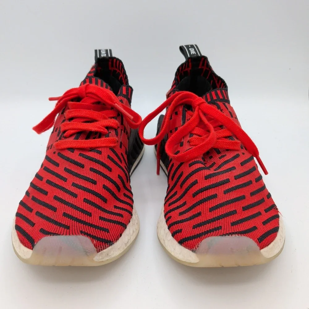 Adidas NMD R2 Primeknit Red Black Glitch Camo Sneakers BB2910 Mens 6 Womens‎ 7.5